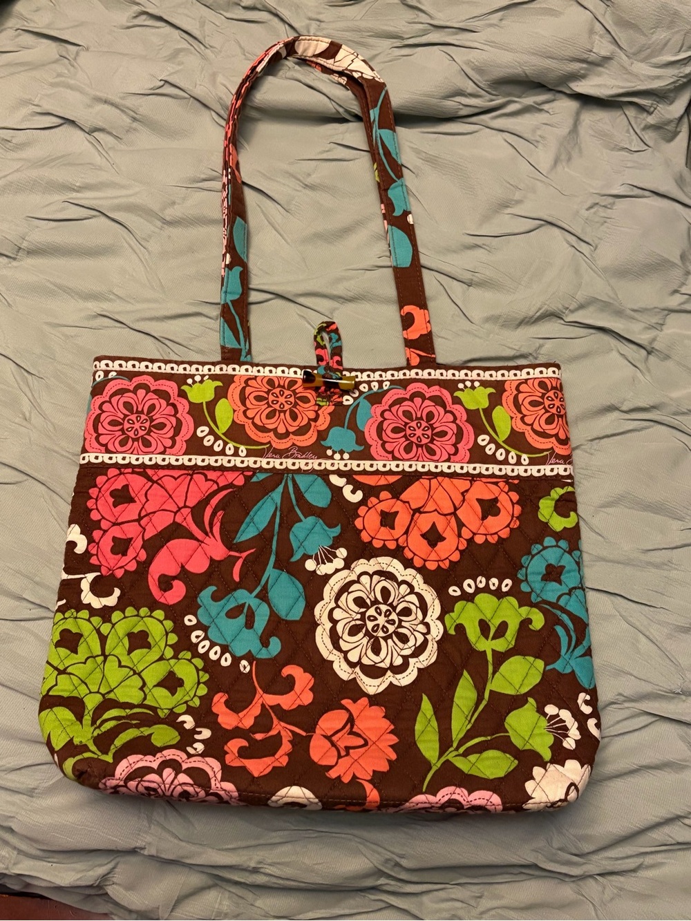 Vera Bradley Lola pattern- has been retired approx size is 14x13x1.